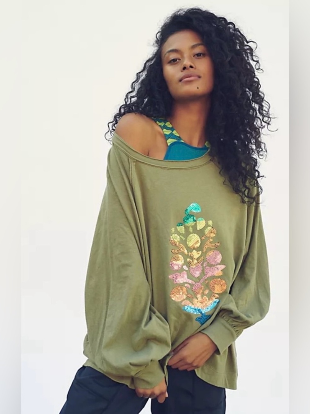 NWOT FP Movement She’s Everything Sequin Buti Long Sleeve